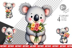 Koala Spring Bouquet Clipart Product Image 1