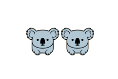 Whimsical Cute KOALA Studs, Earring, Laser Cut SVG Template Product Image 2