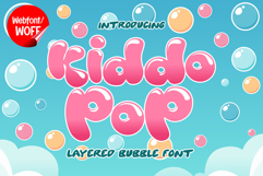 Kiddo Pop | Cute Layered Webfont for Fun Creative Design Product Image 1