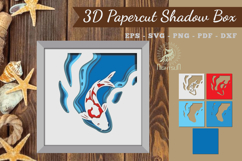 Koi Fish 3D Papercut Shadow Box SVG Product Image 1