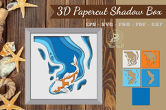 Koi Fish 3D Papercut Shadow Box SVG Product Image 1