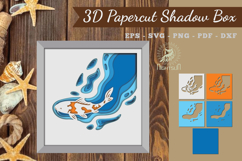 Koi Fish 3D Papercut Shadow Box SVG Product Image 1