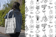 12 Hand-Drawn Kokedama Illustrations and 6 Seamless Patterns Product Image 6