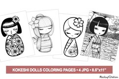 Kokeshi Dolls Coloring Pages | Japanese Asian Fashion Product Image 1