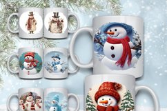 40 Snowman Mug Wrap Bundle, Christmas Sublimation PNG, Santa Product Image 2
