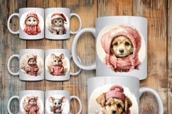 100 Christmas Mug Wrap Bundle, Holiday Sublimation PNG, Cow Product Image 11