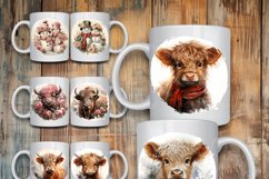 100 Christmas Mug Wrap Bundle, Holiday Sublimation PNG, Cow Product Image 3