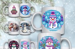 40 Snowman Mug Wrap Bundle, Christmas Sublimation PNG, Santa Product Image 4