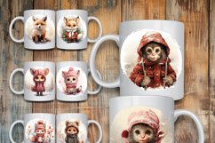 100 Christmas Mug Wrap Bundle, Holiday Sublimation PNG, Cow Product Image 6
