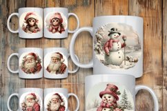 100 Christmas Mug Wrap Bundle, Holiday Sublimation PNG, Cow Product Image 7