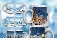 50 Winter Mug Wrap Bundle, Christmas Sublimation, Watercolor Product Image 12