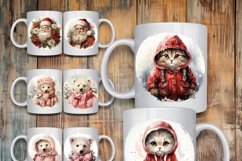 100 Christmas Mug Wrap Bundle, Holiday Sublimation PNG, Cow Product Image 8