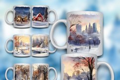 50 Winter Mug Wrap Bundle, Christmas Sublimation, Watercolor Product Image 13