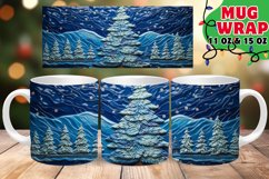 Christmas Tree Forest Watercolor Mug Wrap PNG, Holiday Mug Product Image 1