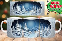 Winter Forest Mug Wrap, Holiday Sublimation, Hole In Wall Product Image 1