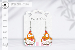 Easter Earrings Laser Cut | Chicken Earrings SVG Product Image 1