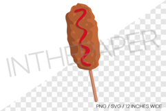 Korean hot dog ketchup PNG summer clipart illustration Product Image 1