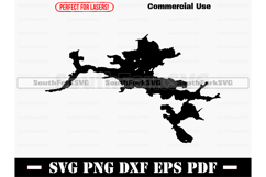 Koshlong Lake ON CA Map Silhouette SVG PNG DXF EPS PDF Product Image 1
