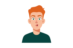 Surprised young man with red hair and green eyes vector illu Product Image 1