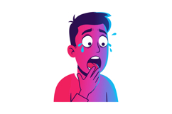 Young man crying with shocked expression in purple pink and Product Image 1
