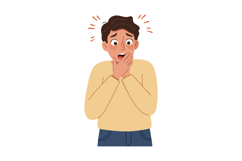 Young man with shocked expression surprised and worried vect Product Image 1