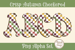 Autumn Checkered Alphabet PNG, Fall Pumpkin Doodle Letters Product Image 1