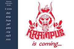 Krampus Is Coming Machine Embroidery design 2 sizes Product Image 1