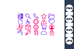 Essential Office Business Icon Clipart Bundle Set Product Image 1