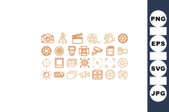 Professional Camera Photography Icon Bundle Product Image 1