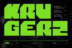 Krugerz - Futuristic Bold Square Sans - Modern Geometric Exp Product Image 1