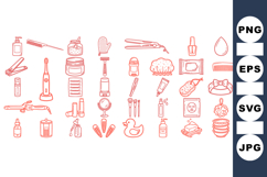 Hand Drawn Beauty Essentials Clipart Bundle for Spa Product Image 1