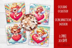 Valentines Day Coasters |cute funny angels Product Image 1