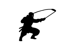 Kusarigama Swing Ninja Silhouette Illustration Design Product Image 1