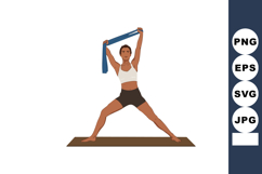 Woman Exercising with Resistance Band Fitness Training Home Product Image 1