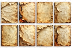 Vintage Paper. Antique grunge old torn Parchment. Diary Page Product Image 3