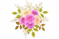Roses Watercolor Flowers Composition Sublimation Design PNG Product Image 1