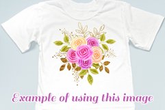 Roses Watercolor Flowers Composition Sublimation Design PNG Product Image 2