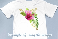 Tropical flowers and palm leaf bouquet Watercolor PNG Product Image 3