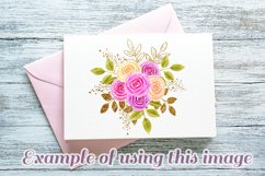 Roses Watercolor Flowers Composition Sublimation Design PNG Product Image 6