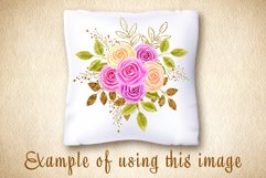 Roses Watercolor Flowers Composition Sublimation Design PNG Product Image 5
