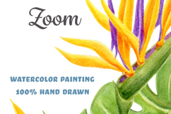 Tropical flowers and leaves bouquet Watercolor Sublimation Product Image 2