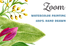 Tropical flowers and palm leaf bouquet Watercolor PNG Product Image 5