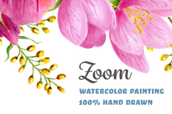 Tropical frame. Watercolor flowers palm for party invitation Product Image 4