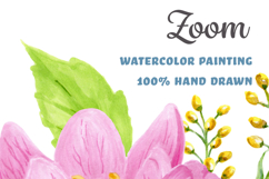 Tropical flowers and palm leaf bouquet Watercolor PNG Product Image 6