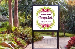 Tropical frame. Watercolor flowers palm for party invitation Product Image 3