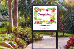 Tropical frame. Watercolor flowers palm for party invitation Product Image 6