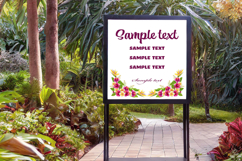 Tropical flowers and leaves frame Watercolor Sublimation PNG Product Image 5