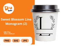 Simple Blossom Line Monogram Product Image 1