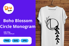 Boho Blossom Circle Monogram - Floral Bohemian Letter Frames Product Image 1