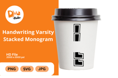 Handwriting Varsity Stacked Monogram Product Image 1